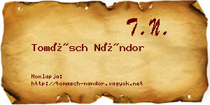 Tomásch Nándor névjegykártya