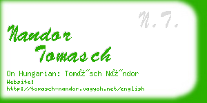 nandor tomasch business card